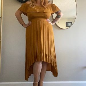 Mustard Yellow Hi Low Dress